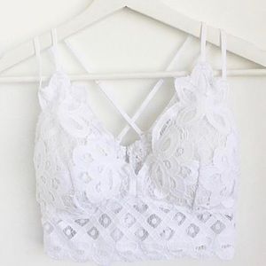 White Anemone lightly padded lace bralette